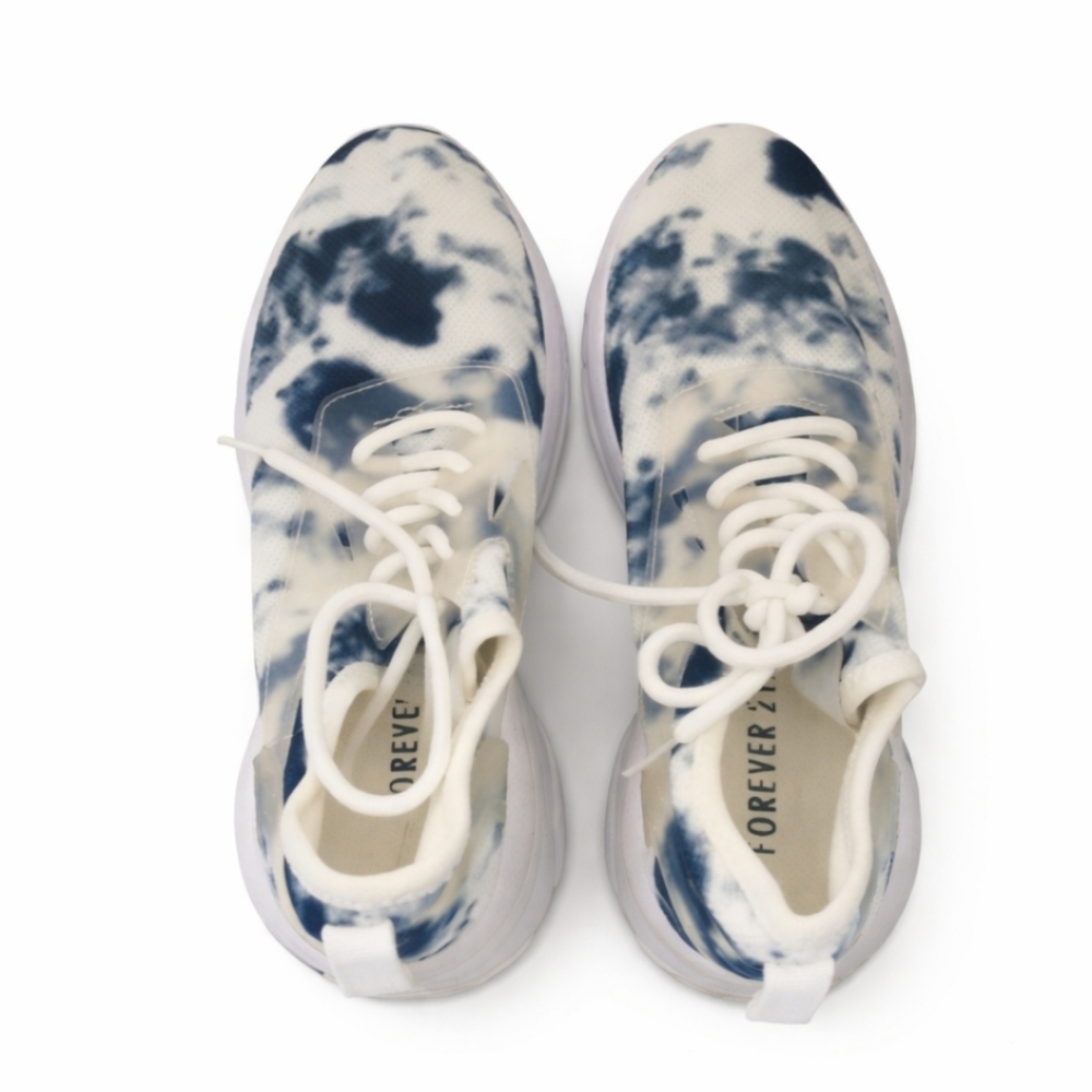 Forever 21 Navy & White Tie-Dye Knit Sneakers, NWOB - Picture 2 of 3